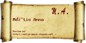 Mátis Anna névjegykártya