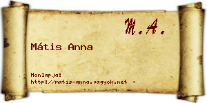 Mátis Anna névjegykártya